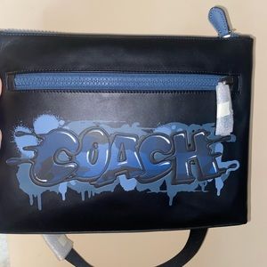 Brand new with tags authentic leather Coach graffiti crossbody bag